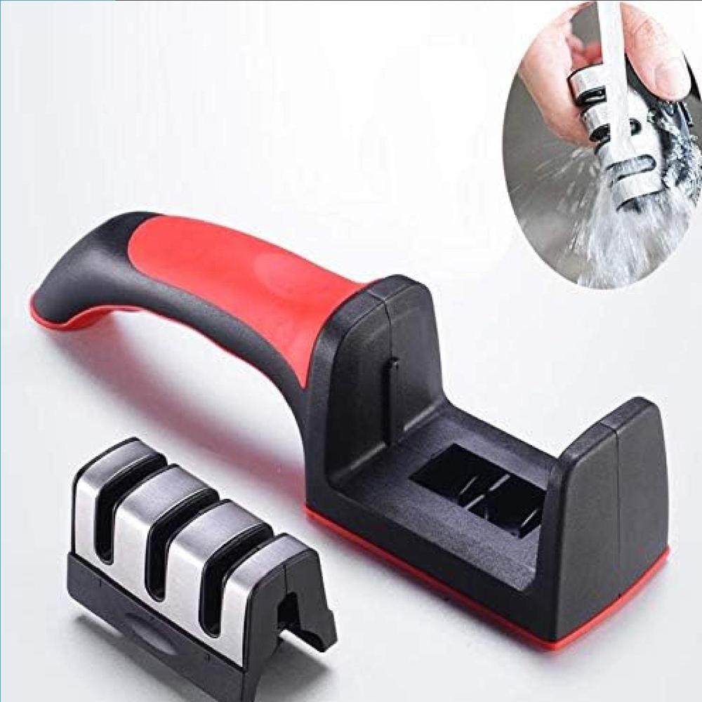 3-in-1 Knife Sharpener | Stainless Steel | The Kitchen Beauty