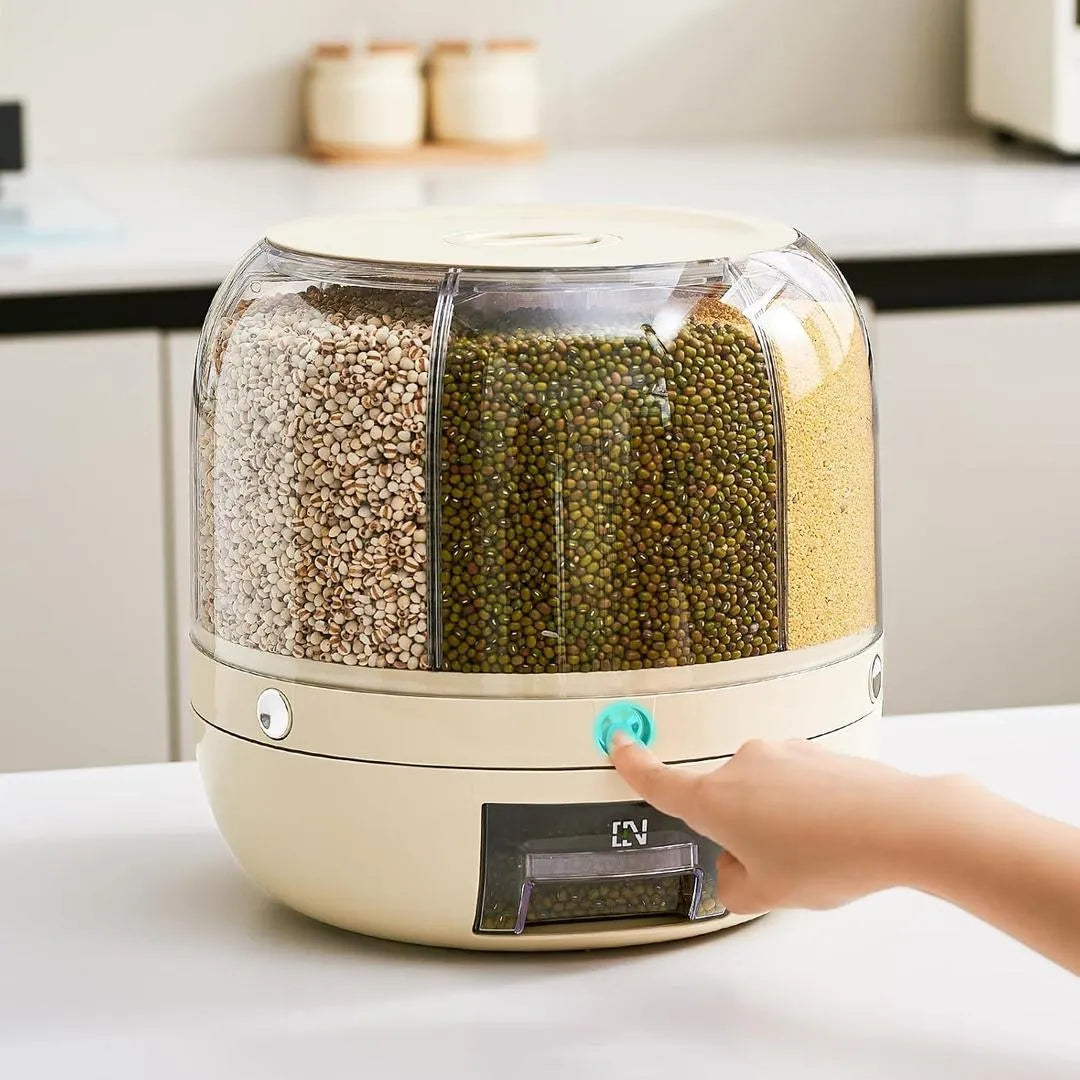 360° Rotating Rice Dispenser | 7L Food Storage Container – The Kitchen Beauty