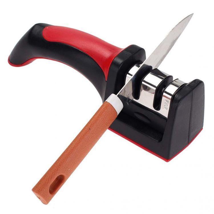 3-in-1 Knife Sharpener | Stainless Steel | The Kitchen Beauty