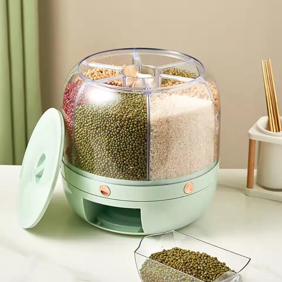360° Rotating Rice Dispenser | 7L Food Storage Container – The Kitchen Beauty