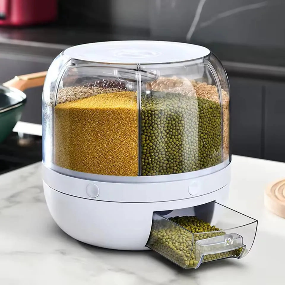 360° Rotating Rice Dispenser | 7L Food Storage Container – The Kitchen Beauty