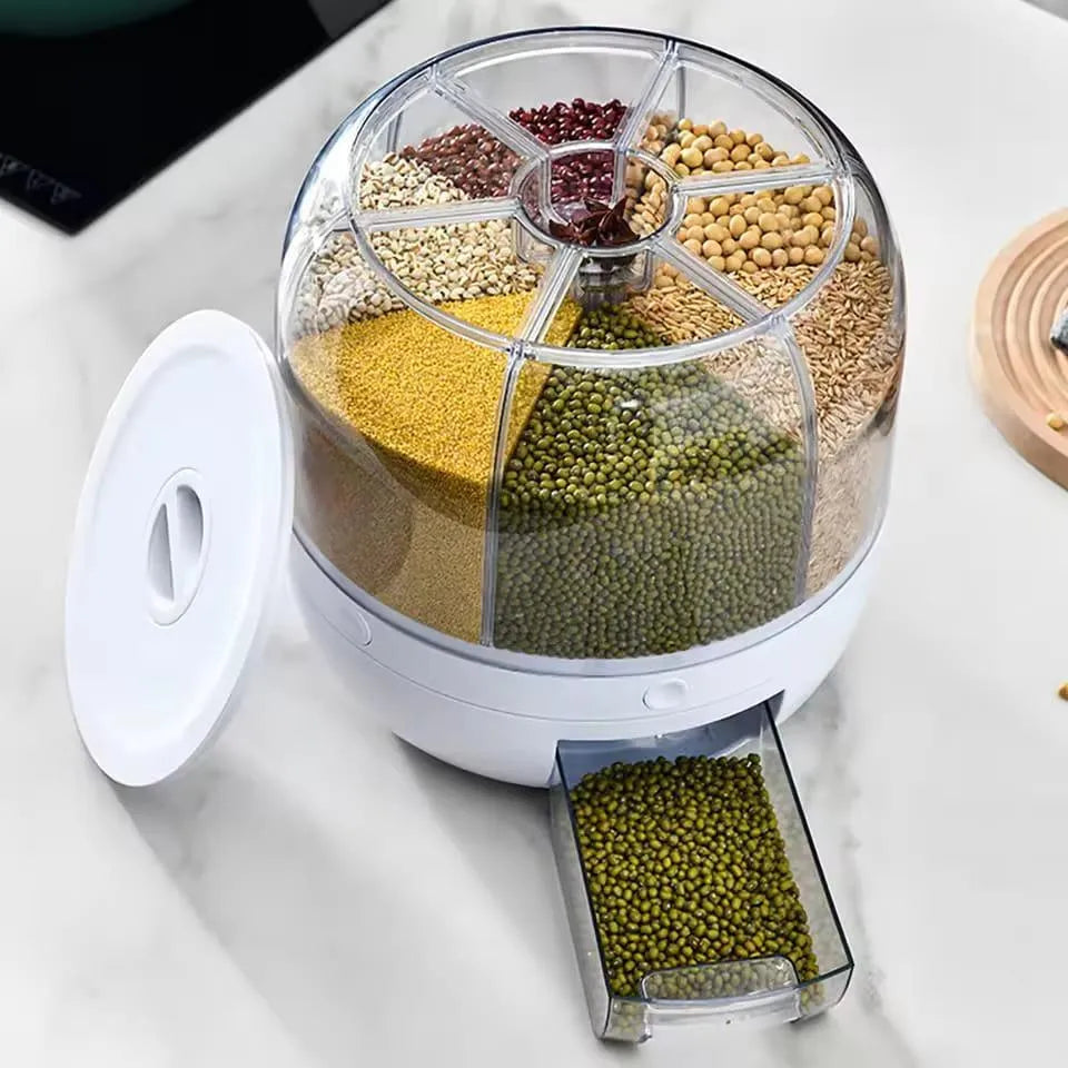 360° Rotating Rice Dispenser | 7L Food Storage Container – The Kitchen Beauty