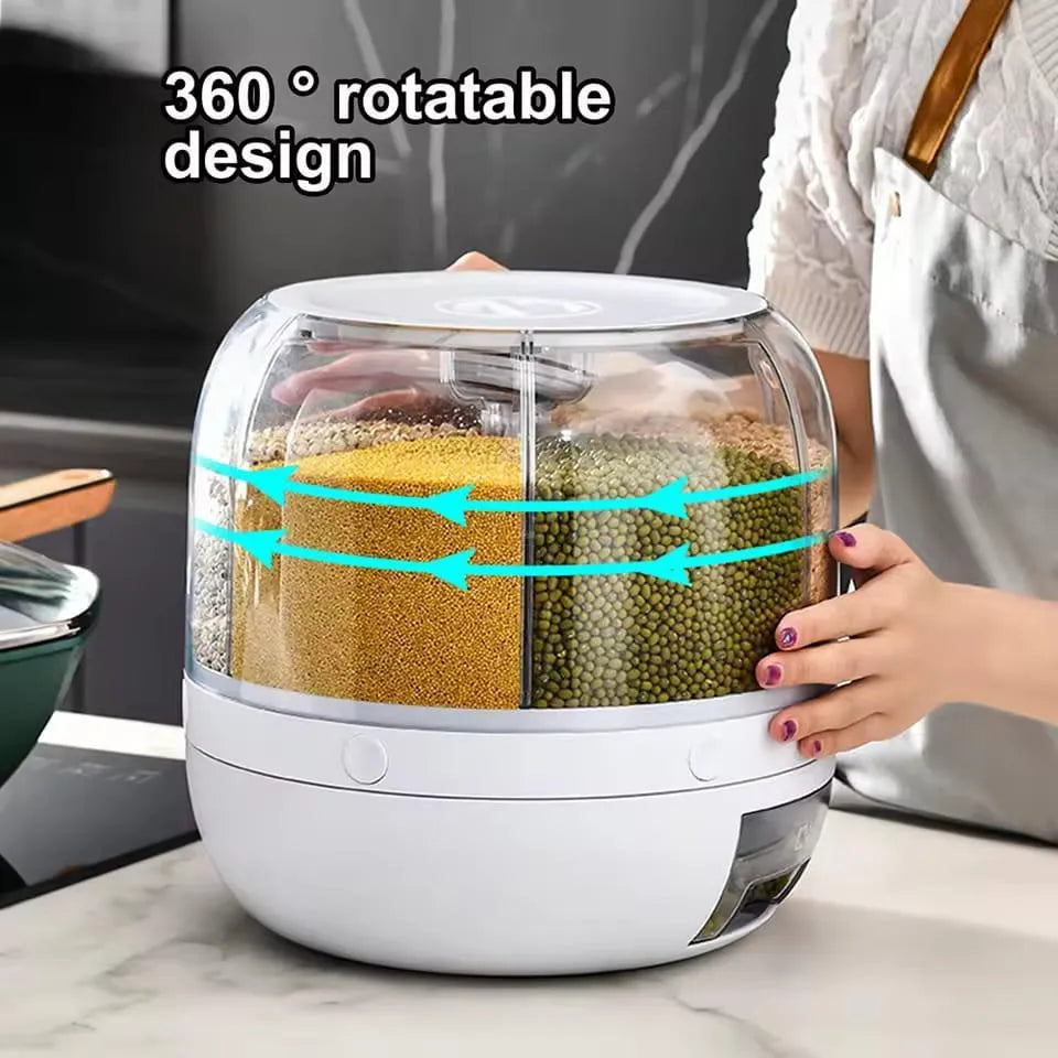 360° Rotating Rice Dispenser | 7L Food Storage Container – The Kitchen Beauty